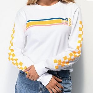 Vans Sideline White Crop Long Sleeve T-Shirt